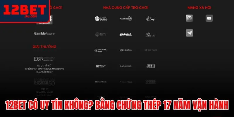 12BET 41 Minh chứng uy tín 17 năm vận hành của thương hiệu 12BET